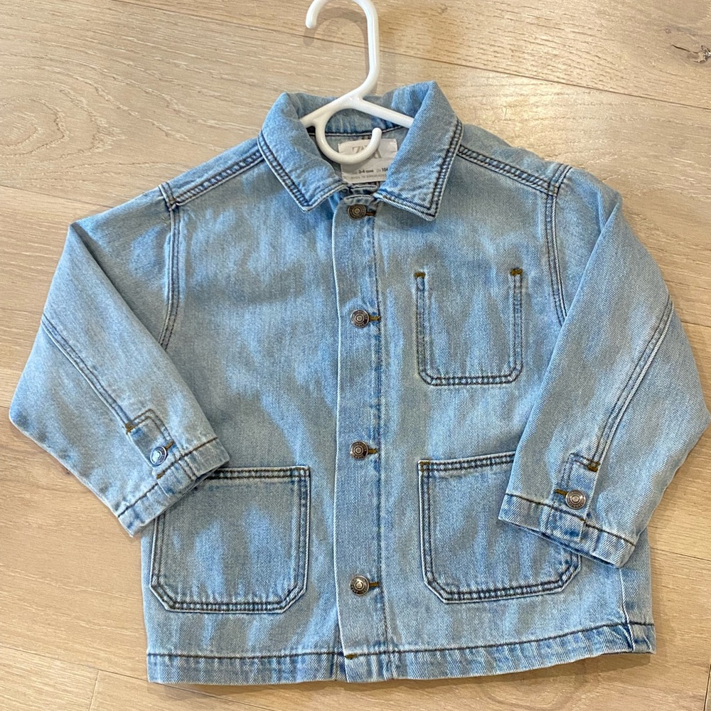 Zara kids light blue denim jacket 3-4Y